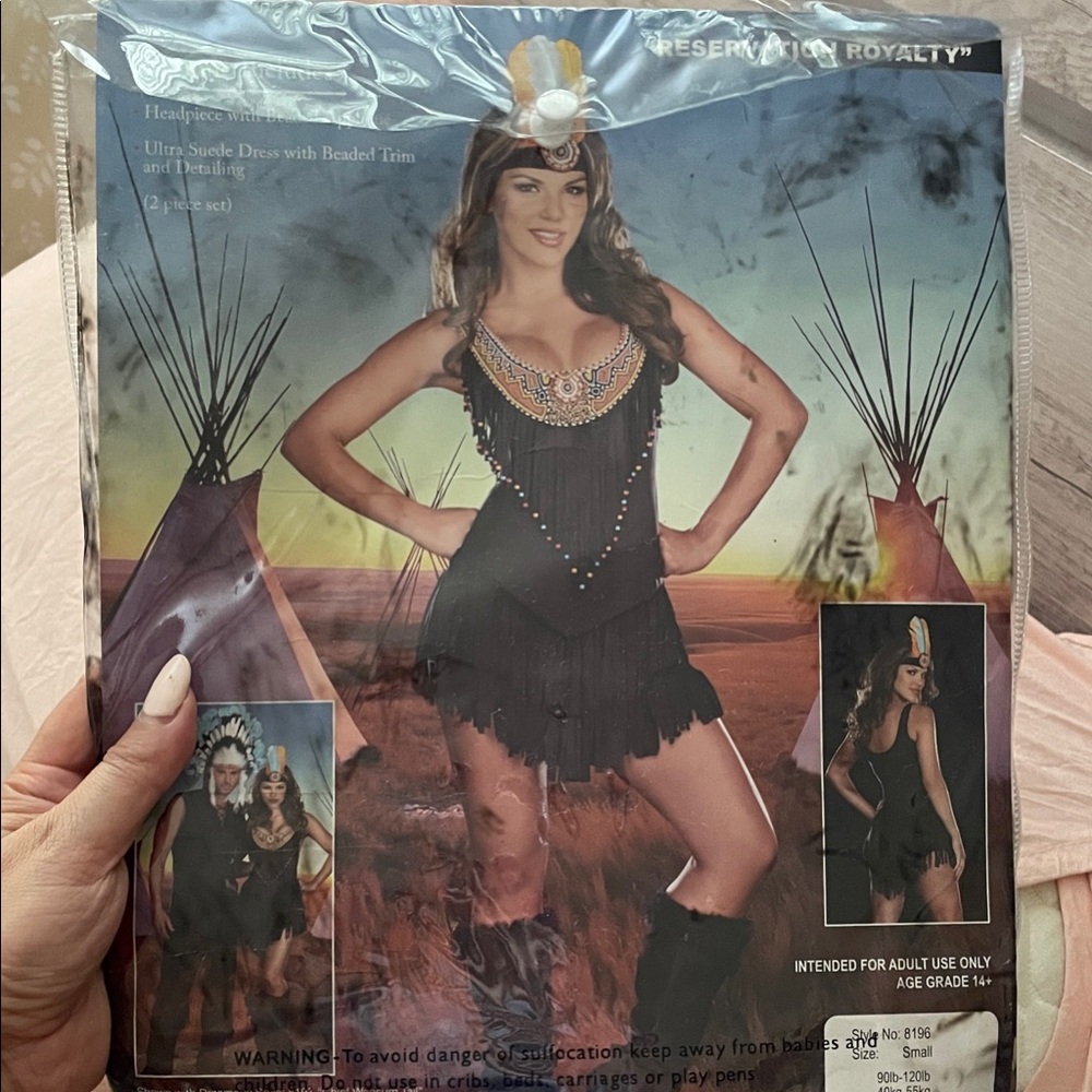 Black Fringe Native American Costume